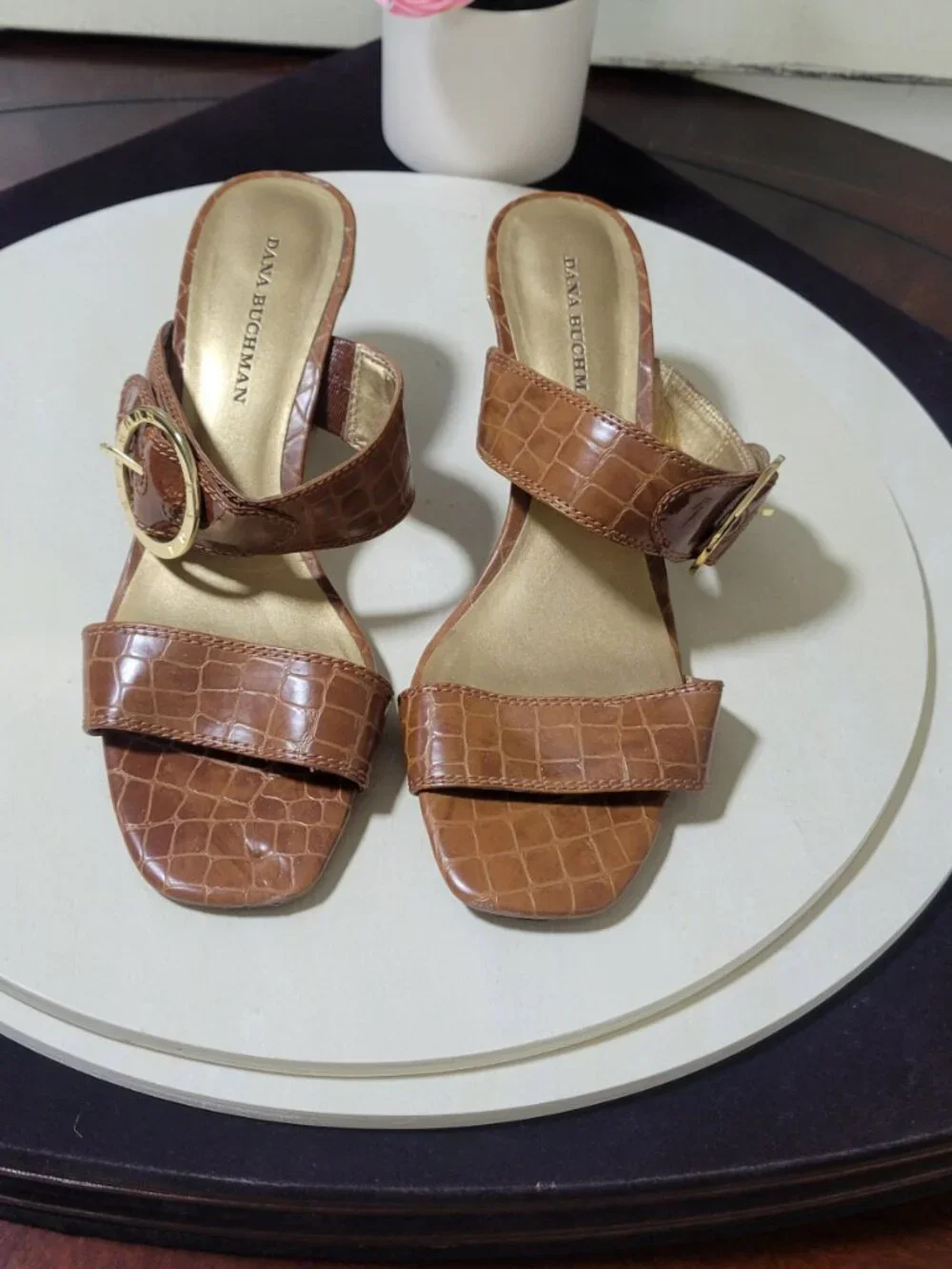 Dana Buchman Brown Slide (Open Heel)  [Item #SSS01]